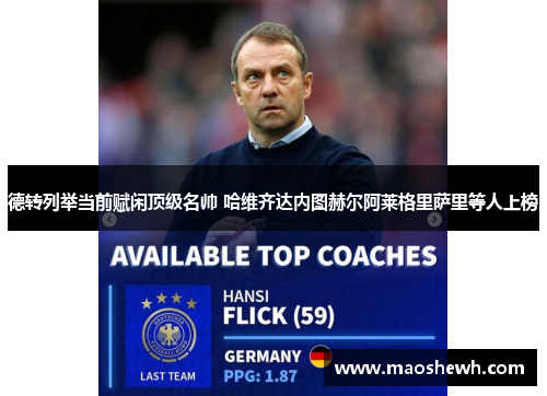 德转列举当前赋闲顶级名帅 哈维齐达内图赫尔阿莱格里萨里等人上榜